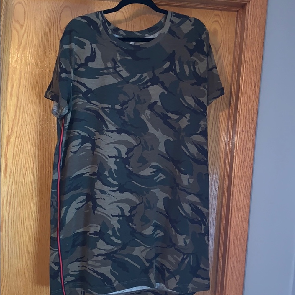 Camo Shirt Dress Natural Life L